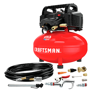 CRAFTSMAN Air Compressor, 6 gallon, Pancake, Oil-Free with 13 Piece Accessory Kit (CMEC6150K)