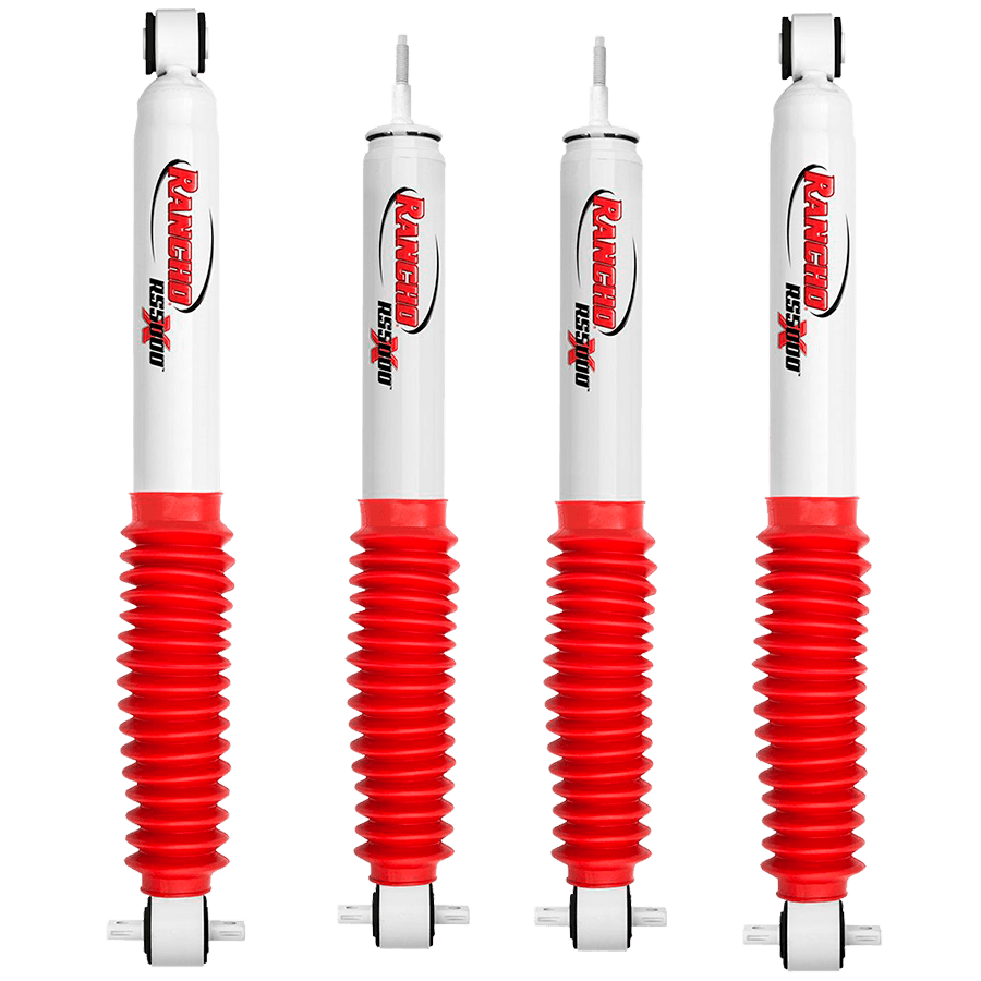 Rancho RS5000X Gas Shocks set compatible with 97-06 Jeep Wrangler TJ