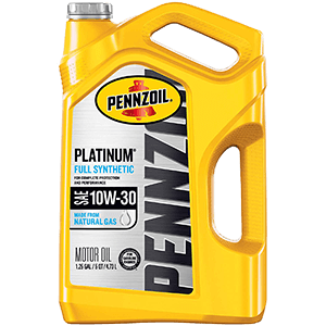 Pennzoil Platinum Full Synthetic Motor Oil 10W-30, 5 Quart - Pack of 1