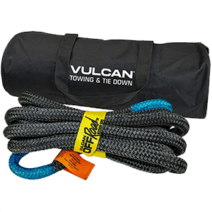 VULCAN Off-Road Recovery Rope - 7/8 Inch x 30 Foot - Red Eyes - 28,600 Pound Breaking Strength - Includes Vented Storage Bag