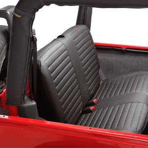 Bestop 2922115 Black Denim Seat Cover for Rear Bench Seat - Jeep 1997-2002 Wrangler; Sold as Individual Seat Cover; Fits Factory Seat