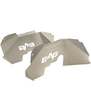 EAG Front Inner Fender Liner Wells Silver Aluminum Fit for 07-18 Jeep Wrangler JK