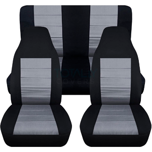 Totally Covers Compatible with 1997-2006 Jeep Wrangler TJ Seat Covers: Black & Silver - Full Set: Front & Rear (23 Colors) 2-Door Complete Back Bench