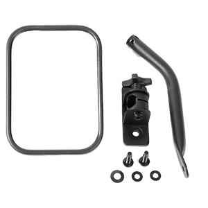 Rugged Ridge 11025.18 Quick Release Mirror, Rectangular Pair, Textured Black; for 1997-2018 Jeep Wrangler TJ & JK