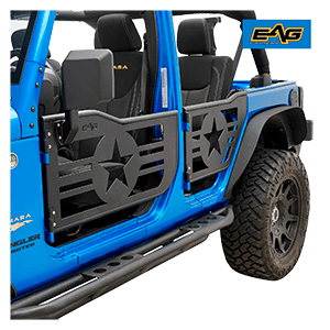 EAG Military Star Tubular 4 Door with Side View Mirror Fit for 07-18 Jeep Wrangler JK 4 Door Only