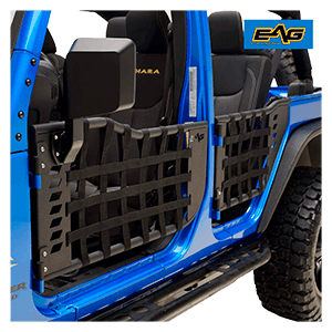 EAG Matrix Tubular Door with Side View Mirror Fit for 07-18 Jeep Wrangler JK 4 Door Only