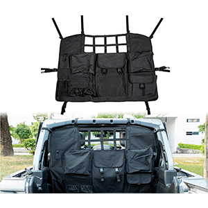 E-cowlboy for Jeep Wrangler Rear Seat Storage Trunk Organizer Dog Barrier for Jeep Wrangler JK JL 4-Doors 2007~2020