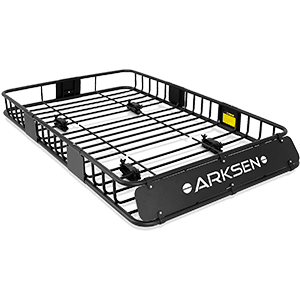 ARKSEN 64 Universal Black Roof Rack Cargo with Extension Car Top Luggage Holder Carrier Basket SUV Storage, Black