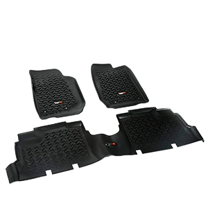 Rugged Ridge 12987.04, All Terrain Floor Liner Kit, Front/Rear, Black, 2007-2018 Jeep Wrangler JK 4 Dr