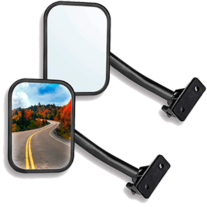Door Off Mirror for Jeep Wrangler TJ JK 4x4 Off-road Morror Rectangular Mirrors Quick Release Side View Mirror, 2 Pack