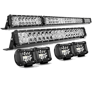 LED Light Bar Kit, Autofeel OSRAM Chips 52 Inch + 22 Inch 32000LM Flood Spot Beam Combo White LED Light Bars