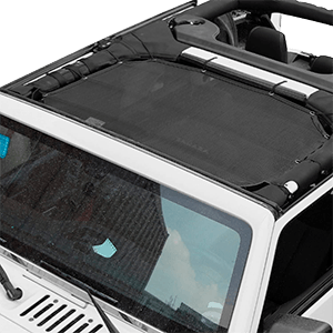 Voodonala Durable Mesh Sunshade Top Cover Provides UV Sun Protection 2007-2017 Jeep Wrangler JK (Black-2)
