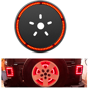 Nilight Spare Tire Brake Light Wheel Light 3rd Third Brake Light for Jeep Wrangler 2007-2018 JK JKU YJ TJ,Red Light