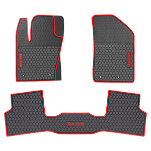 HD-Mart Car Floor Mats Custom Fit for Jeep Renegade 2015 2016 2017 2018 2019 2020 Black Red Rubber Car Floor Liners Set All Weather Protection Heavy Duty Odorless