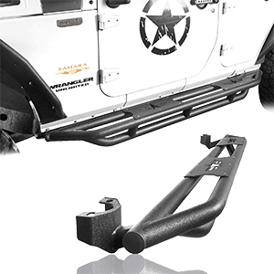Hooke Road Jeep Wrangler Running Boards, Star Tubular Side Steps 4 Door Rails for 2007-2018 Jeep Wrangler JK Unlimited