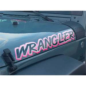 Pink Hood Decals Stickers That fit Jeep Wrangler - 2pc Set