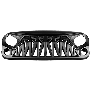 ICARS Front Grill Matte Black Shark Grille for 2007-2018 Jeep Wrangler Rubicon Sahara Sport JK JKU