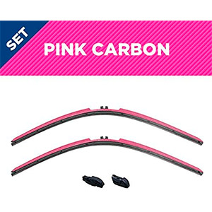 Clix Wipers for Jeep Wrangler/Unlimited (1996-2017) - Fits All Models/All Types, Pink Carbon Fiber Series