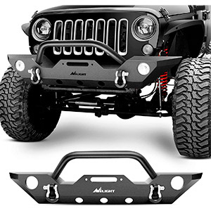 Nilight Front Bumper Compatible for 07-18 Jeep Wrangler JK Rock Crawler