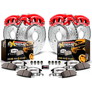 Power Stop KC2798-36 Z36 Truck & Tow Front and Rear Caliper Kit-Drilled/Slotted Brake Rotors