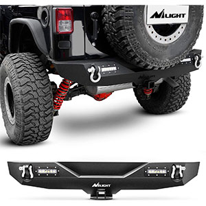 Nilight Rear Bumper Compatible for 2007-2018 Jeep Wrangler JK