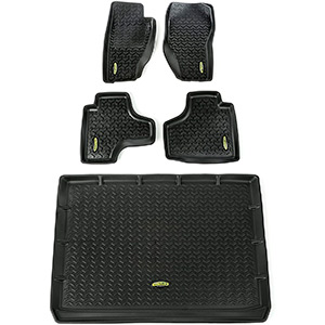 Outland 391298828 Black Front, Rear and Cargo Floor Liner Kit For Select Jeep Liberty Models