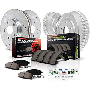 Power Stop K15075DK Front & Rear Brake Kit with Drilled/Slotted Brake Rotors