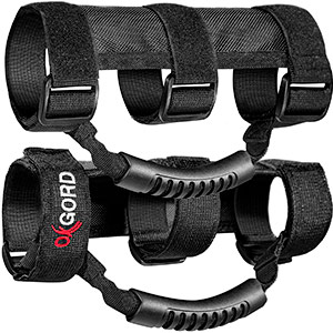 OxGord Roll Bar Grab Handle Grips Set for Jeep, UTV, ATV - Strap Fits 1 1/2 to 3 Inch Bars - Pack of 2