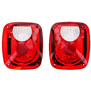 RAMPAGE PRODUCTS 5307 Taillight Conversion Kit w/Euro Lenses for 1976-2006 Jeep CJ, Wrangler YJ, LJ