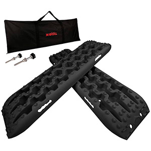 X-BULL New Recovery Traction Tracks Sand Mud Snow Track Tire Ladder 4WD (3Gen, Black)