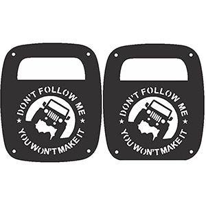 JeepTails Don't Follow Me Tail lamp Light Covers Compatible with Jeep Wrangler TJ and YJ