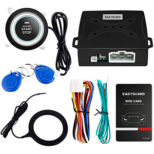 EASYGUARD EC004 Smart RFID Car Alarm System Push Engine Start Button & Keyless Go System Fits